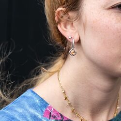 MY iMenso Quadrati Creoli aanhangers Cognac