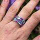 Zilveren ring amethist blauw topaas