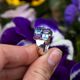 Zilveren ring amethist blauw topaas