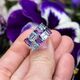 Zilveren ring amethist blauw topaas