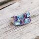Zilveren ring amethist blauw topaas
