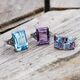 Zilveren ring amethist blauw topaas