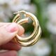 Verguld zilver oorringen 6 mm dik