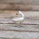 Miniatuur witte moedereend van zilver met roomwit emaille en oranje snavel - Saturno