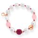 Lelune Glamour rosé verguld zilveren armband roze jade en fuchsia spinel LGBR530