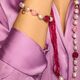 Lelune Glamour rosé verguld zilveren armband roze jade en fuchsia spinel LGBR530
