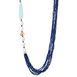 Lelune Glamour collier lang blauwe pegel LGNK532.2