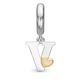 Christina zilveren bicolor charm letter V
