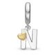 Christina zilveren bicolor charm letter N