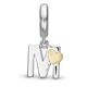 Christina zilveren bicolor charm letter M