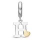 Christina zilveren bicolor charm letter H