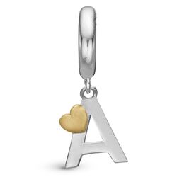 Christina zilveren bicolor charm letter A