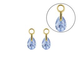 Gouden oorbedels Pera Light Sapphire MY iMenso Gold