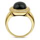 Geelgouden ring met grote zwarte onyx en diamanten 0.2 ct