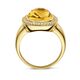 Geelgouden ring Halo met geel citrien en diamant 0,20 ct