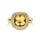 Geelgouden ring Halo met geel citrien en diamant 0,20 ct