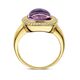 Geelgouden ring Halo met amethist en diamant 0,20 ct