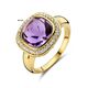 Geelgouden ring Halo met amethist en diamant 0,20 ct