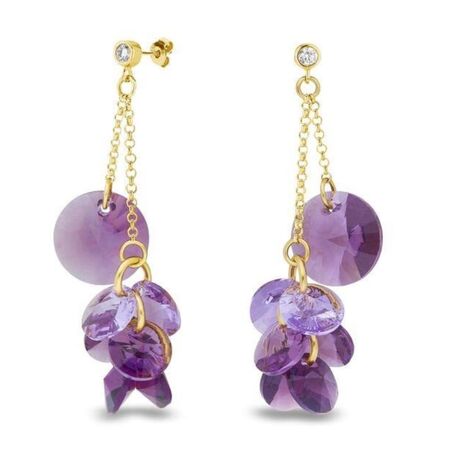 Verguld zilver oorbellen Orchid paars van Spark Silver jewelry