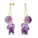 Verguld zilver oorbellen Orchid paars van Spark Silver jewelry