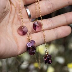 Spark vergulde ketting Orchid paars