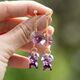 Unieke verguld zilveren oorbellen met paars kristal, bekijk de Orchid serie van Spark bij juwelier zilver.nl