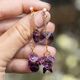 Spark vergulde oorbellen Orchid paars