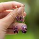 Spark vergulde oorbellen Orchid paars