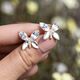 Spark verguld zilveren oorstekers vlinders bezet met zirkonia