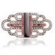 Zilveren broche art deco onyx granaat