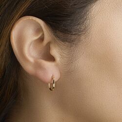 Geelgouden oorbellen met poli afwerking 14-24-34 mm