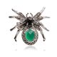 Spin met onyx en groen agaat met pin sluiting
