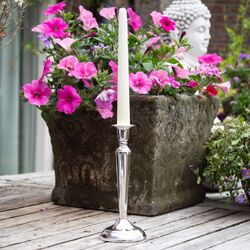 Zilveren kandelaar filetrand 22 cm