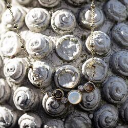 Verguld collier en oorbellen Pietre Danzanti