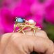 Bruno da Rocha vergulde spinring mabe en parel