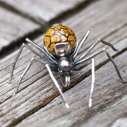 Bruno da Rocha zilveren spinbroche jaspis en een grijze parel