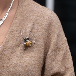 Bruno da Rocha zilveren spinbroche jaspis en een grijze parel