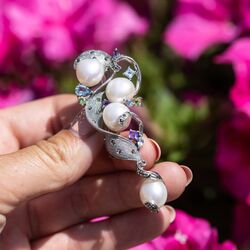 Broche met amethist topaas en peridot uit de Home Collection