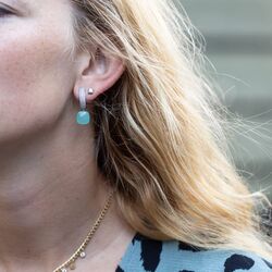 Heide Heinzendorff zilveren aanhangers zeegroen