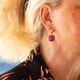 Heide Heinzendorff fuchsia aanhangers facet geslepen E50