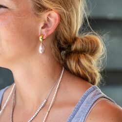 Heide Heinzendorff verguld zilveren oorringen Lili met of zonder de verwisselbare aanhangers