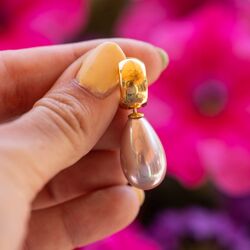 Heide Heinzendorff aanhangers roze parel pegel