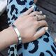 Zilveren slavenarmband brede rechte buis 8 mm