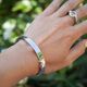 Zilveren slavenarmband brede rechte buis 8 mm