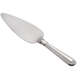 Taartschep/mes met zilveren heft Parelrand