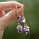 Betoverend mooie oorbellen Orchid met paarse kristallen blaadjes van Spark
