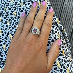 Brede zilveren ring bruin zirkonia ZIR460b van Zinzi