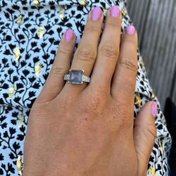 Zilveren ring met lichtblauw zirkonia van zinzi