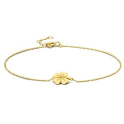 Geelgouden armband klavertjes