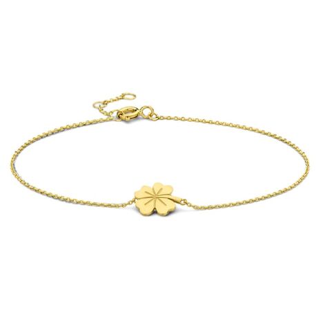 Geelgouden armband klavertjes